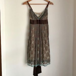 Blue & brown lace dress